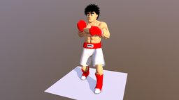 Ippo fighter, fight, spiked, boxing, manga, stance, gloves, hajime, ippo, character, anime