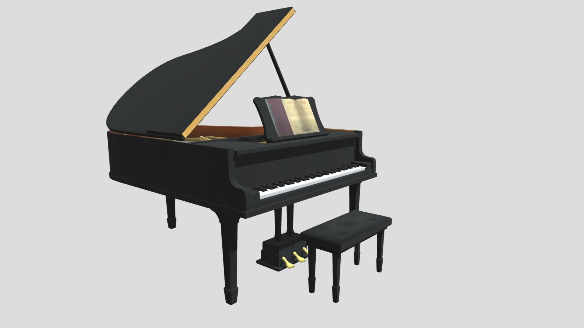 The grand piano from the Sims 2 3d model
