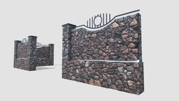 Fence 01 Section fence, photo, square, section, good, photography, hard, from, ready, veneer, opacity, normal, real, very, border, masonry, railing, stonework, hedge, low-poly-model, low-poly, game, 3d, texture, pbr, lowpoly, low, model, stone, sketchfab, rock, download