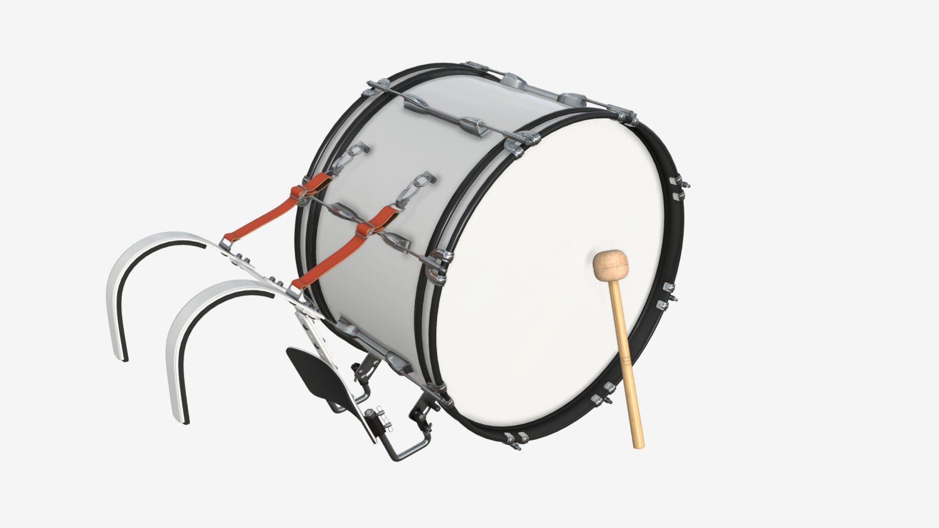 Marching Bass Drum with Carrier 24x12 - Buy Royalty Free 3D model by HQ3DMOD (@AivisAstics) 3d model