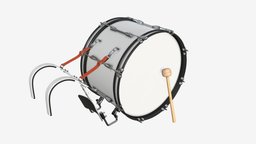 Marching Bass Drum with Carrier 24x12