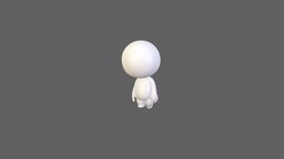 Rigged Stick Man body, base, toon, cute, mesh, white, boy, people, figure, comic, grey, stick, mascot, generic, rig, business, ad, dummy, fbx, stock, stickman, character, cartoon, lowpoly, man, human, male, simple, rigged, guy, noai
