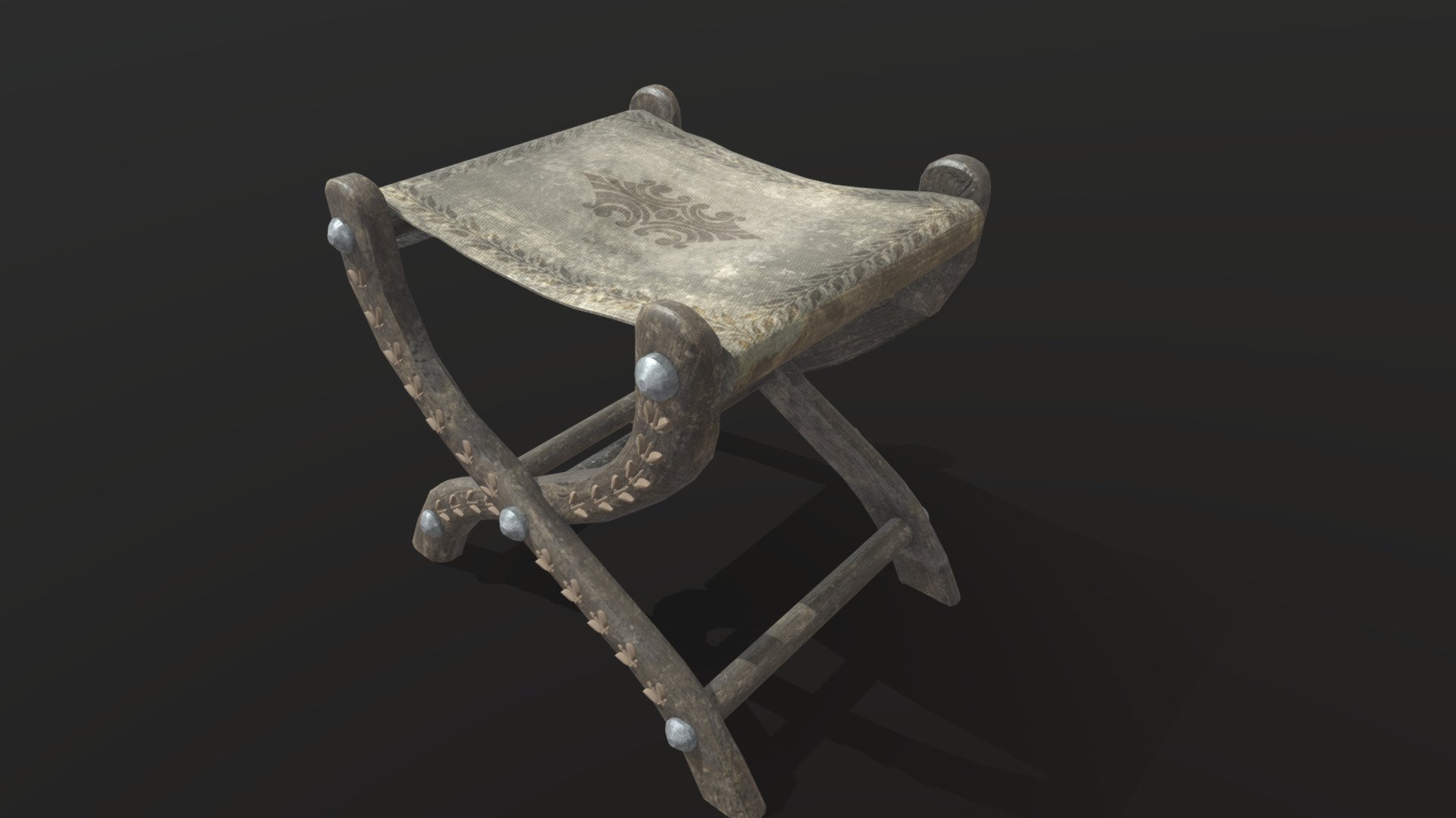 Medieval Stool 1 with Blender and Armorpaint - Medieval Stool 1 - 3D model by mwdesign2 3d model