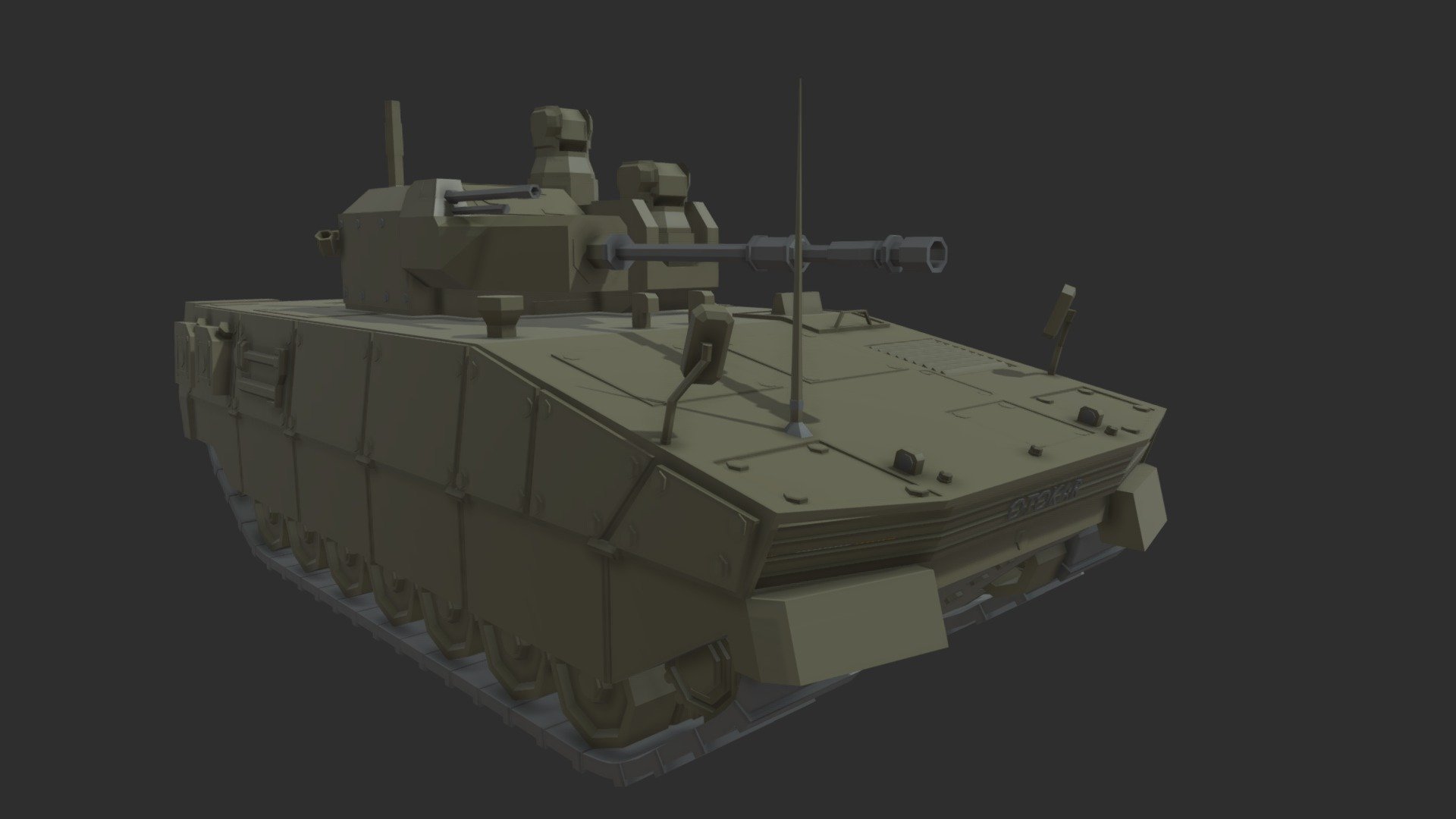 The Tulpar IFV was made to support the new Turkish Altay MBT at the time when they were both produced by Otokar. But guess who is not currently making the Altay MBT. Yeaah.. Tulpar will probably not see any use in the TAF because FNSS is already supplementing them with loads of armored vehicles. Maybe they'll export it to some random Central Asian Country.

Its probably not very accurate since no blueprint of the vehicle exists and i had to model it from a very low res side view 3d model