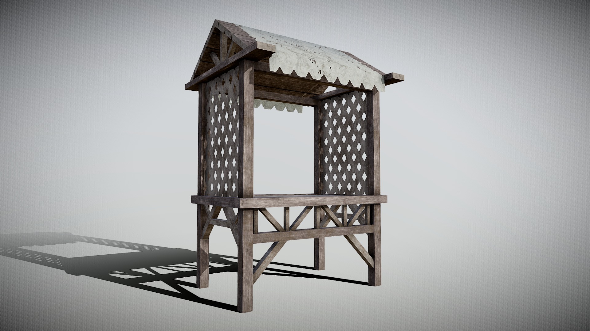 A medieval market stall modeled in Blender and textured in Substance Painter 3d model