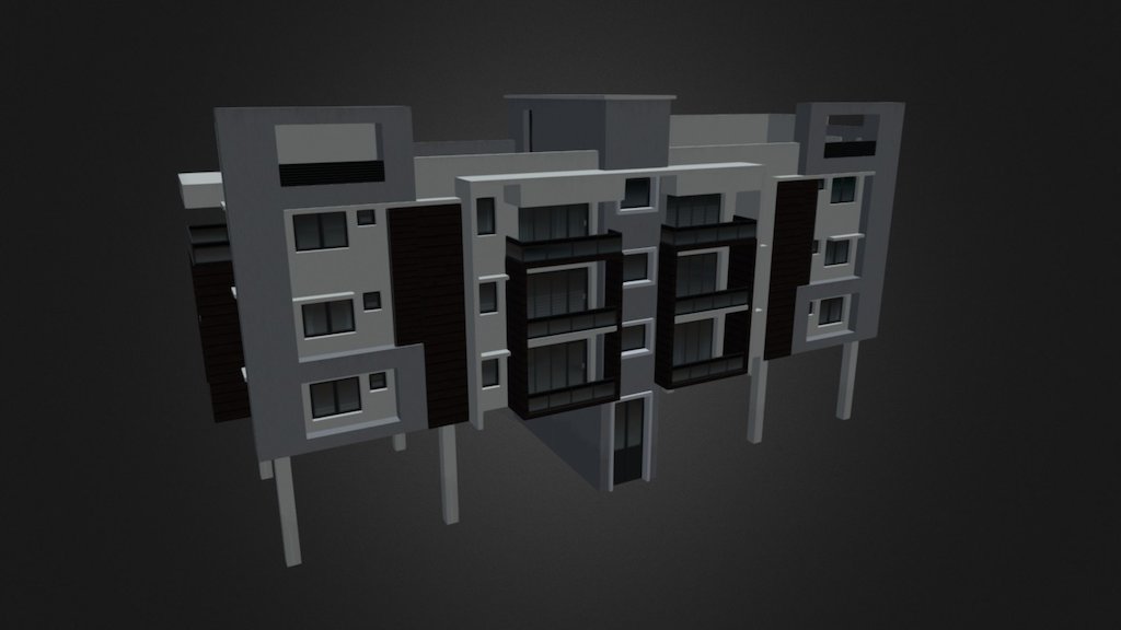 Fanmade asset for Cities:Skylines. Download here: http://steamcommunity.com/sharedfiles/filedetails/?id=910029444 - Modern Low-Rise Living #2 - 3D model by kliekie 3d model
