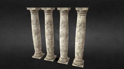 Ornamented Column ancient, medieval, architectural, column, dirt, architecture, stone, classical-architecture