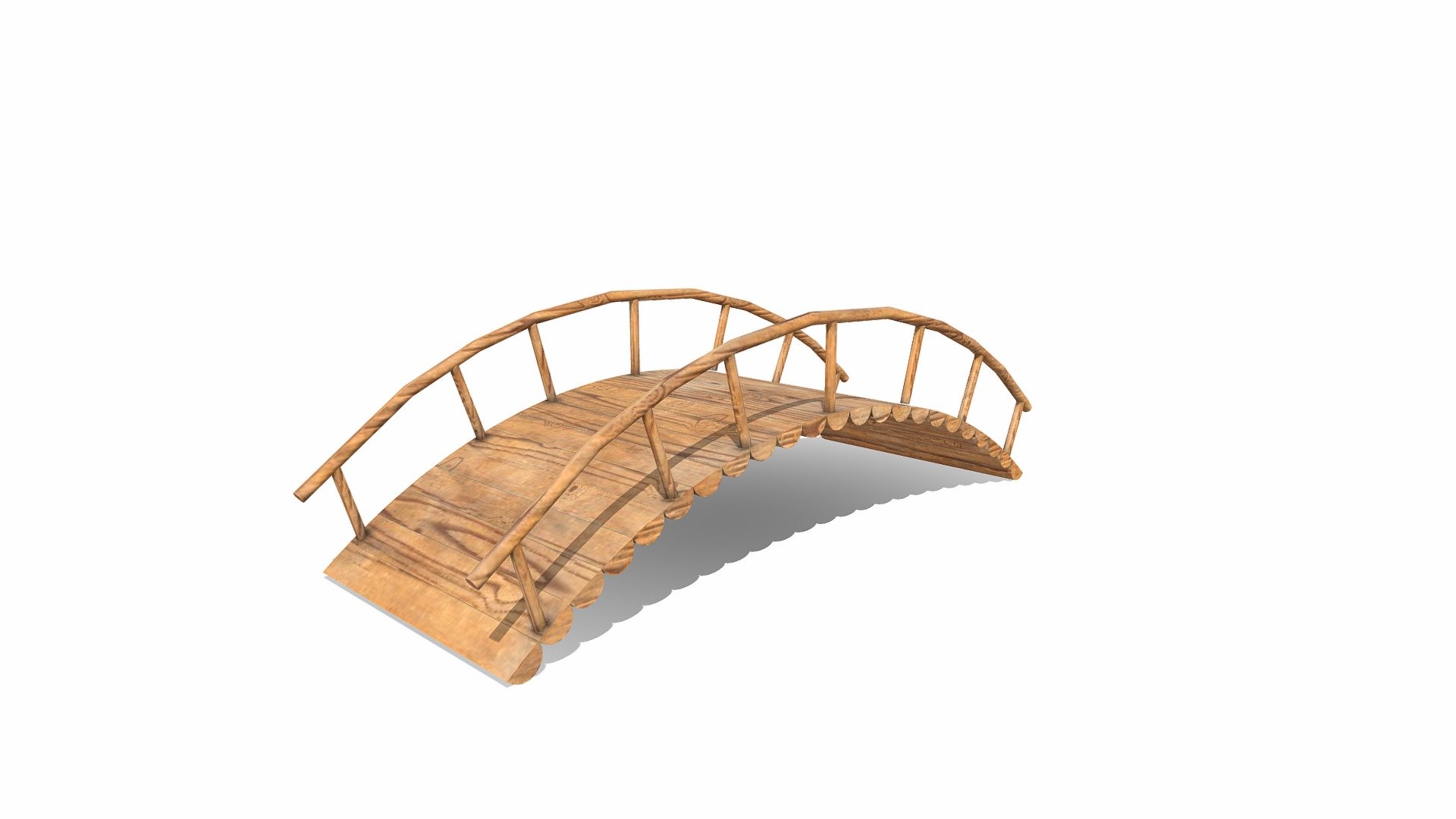 This is a wooden bridge. It's been modled to look like its made of logs - Wooden bridge - Download Free 3D model by Leiona Chung (@LeionaChung) 3d model