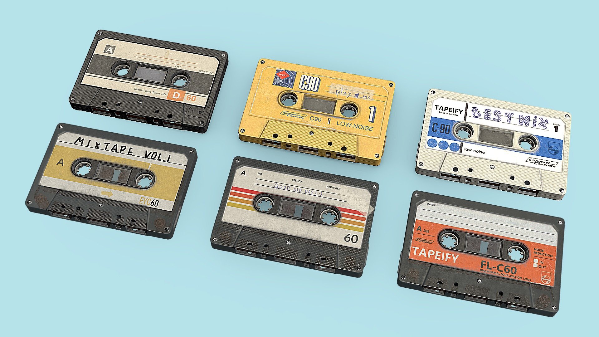 Decided to make a Set of Cassette Tape for my followers on sketchfab, thank you for the follows and likes:)
The zip file is for unreal~
If you got any problem using it feel free to contact me!

Hope you guys like it~

More image on my artstation:https://www.artstation.com/artwork/Jvv3Vv

Instagram:https://www.instagram.com/zian_0912/ - Cassette Tape - Download Free 3D model by Zian (@zian_0912) 3d model