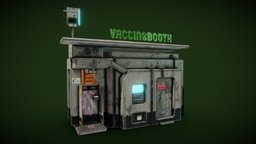 Futuristic Vaccine Booth cyberpunk, prototype, booth, atmosphere, science-fiction, vaccine, vaccination, scifi, scan, futuristic, concept, covid-19, covid, selfservice