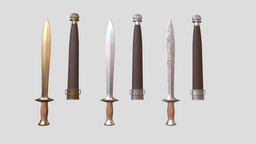 Xiphos Sword short, greek, ancient, bronze, melee, rusted, shortsword, hoplite, scabbard, classical, xiphos, short-sword, sword, blade, steel