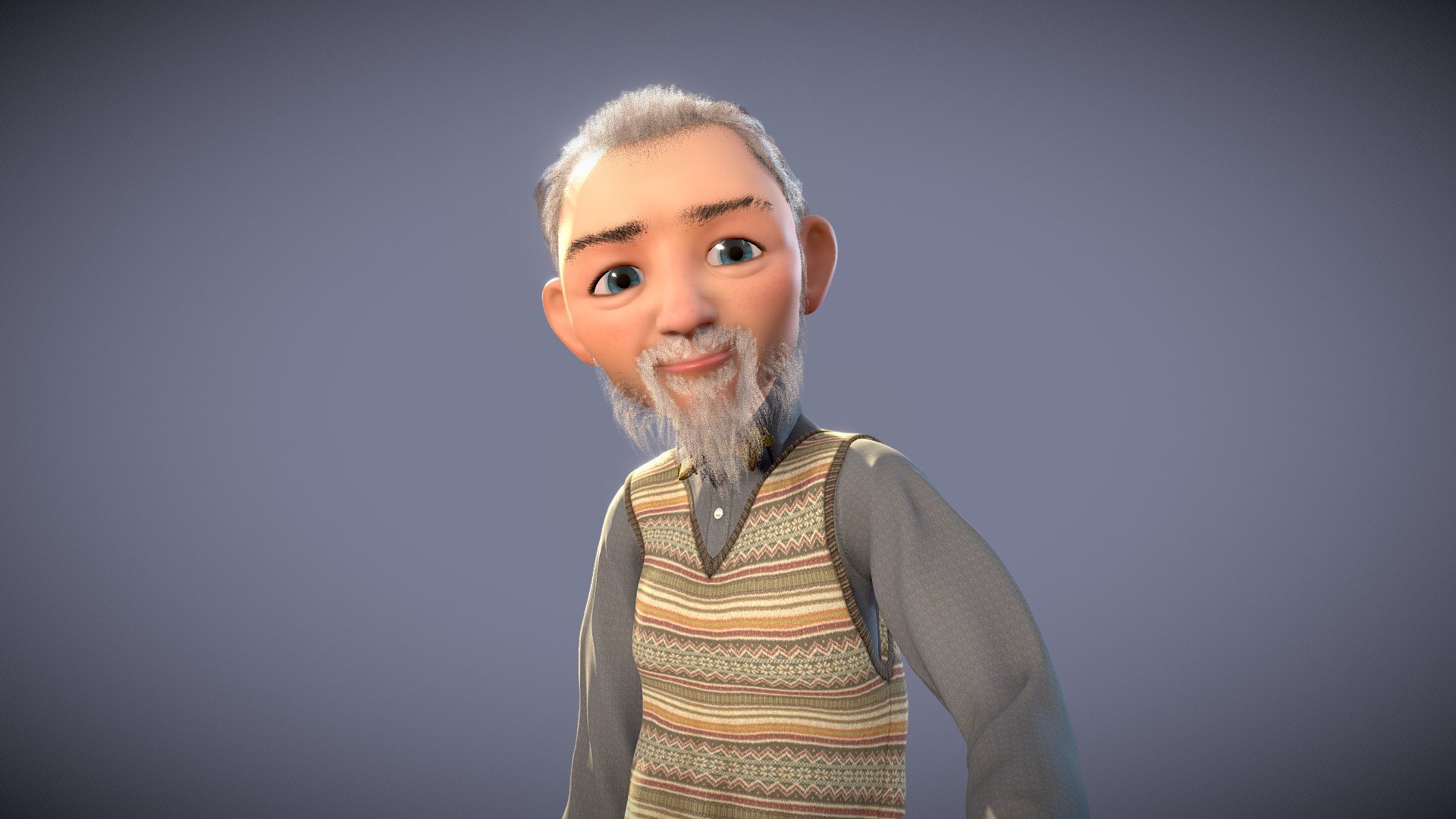Original cartoon old man with binding 

File formats:

Maya 2018 MB (Redshift2.5.48 renderer binding humanIK binding)

Fang binxing (including model, bone, skin binding, binding expression)

Map and material:

A total of 31 high resolution textures, format of JPG. Body texture color size 4 k, highlights, such as normal mapping is 4 k. Maya scene Redshift is all models used in the material. 

Binding:

1) body had full binding, the action adjustable, can move freely zoom, satisfies the requirement of all kinds of animation. 2) have the motion capture HumanIK binding, binding with facial expression controller, convenient your animation process. 3) have a full facial binding controller system, controllable items as many as 176 species, 36 kinds of controller, 140 kinds of details expression controller Note, fully meet the demand of all kinds of animation.

Attachment contains a complete binding and rendering (including body binding, face binding, material rendering, etc.) - Cartoon cartoon old man old man have a binding - Buy Royalty Free 3D model by mpc199075 3d model