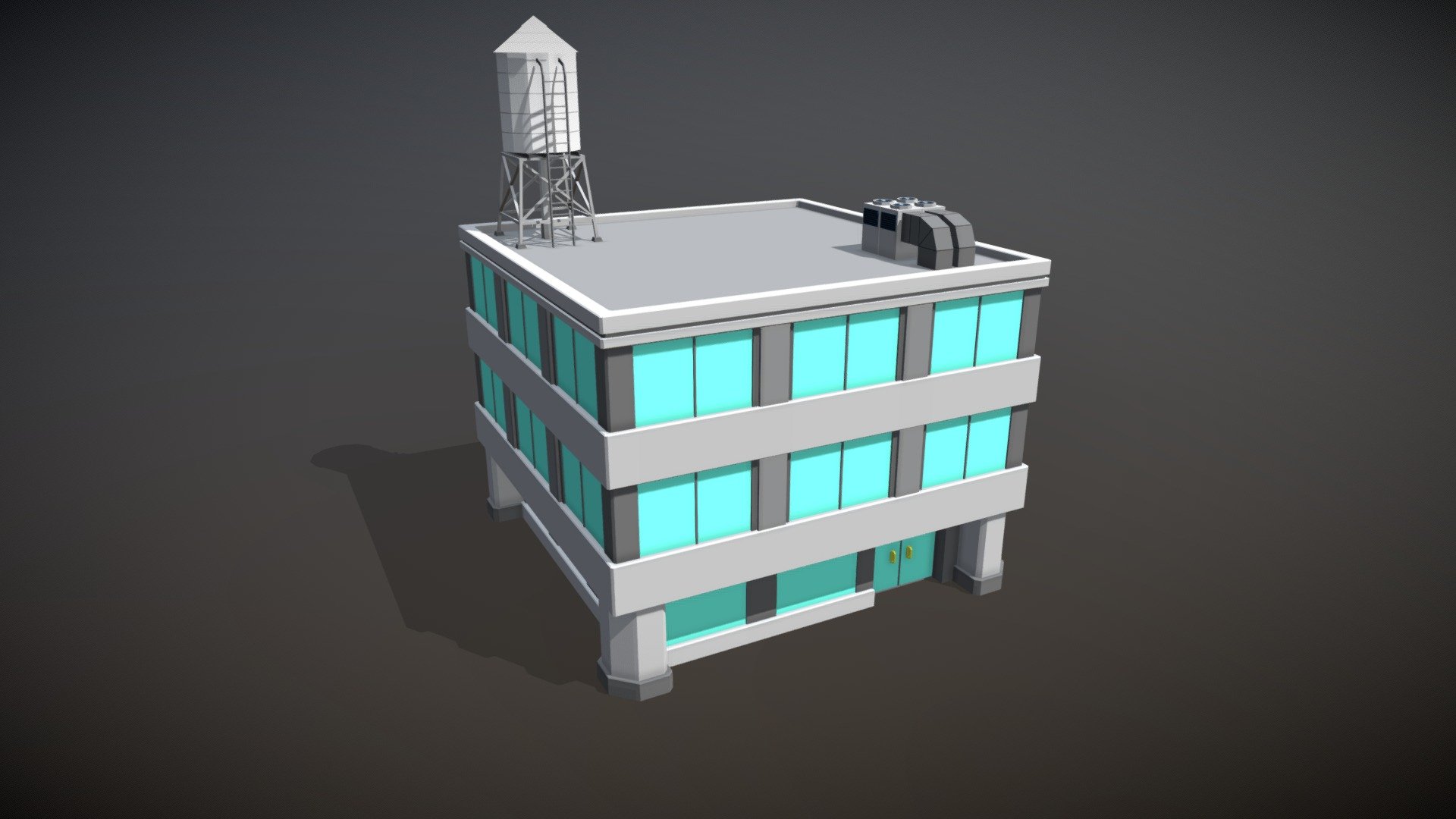Low Poly Building 2 - 3D model by joaquin.apelz 3d model