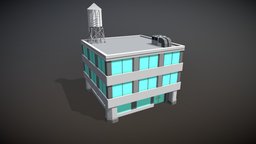 Low Poly Building 2 architecture, cartoon, lowpoly