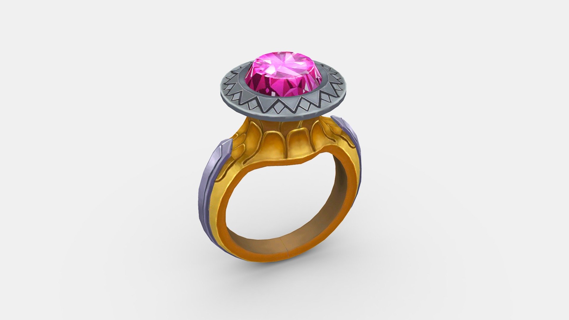 Cartoon amethyst ring - Cartoon amethyst ring - Buy Royalty Free 3D model by ler_cartoon (@lerrrrr) 3d model