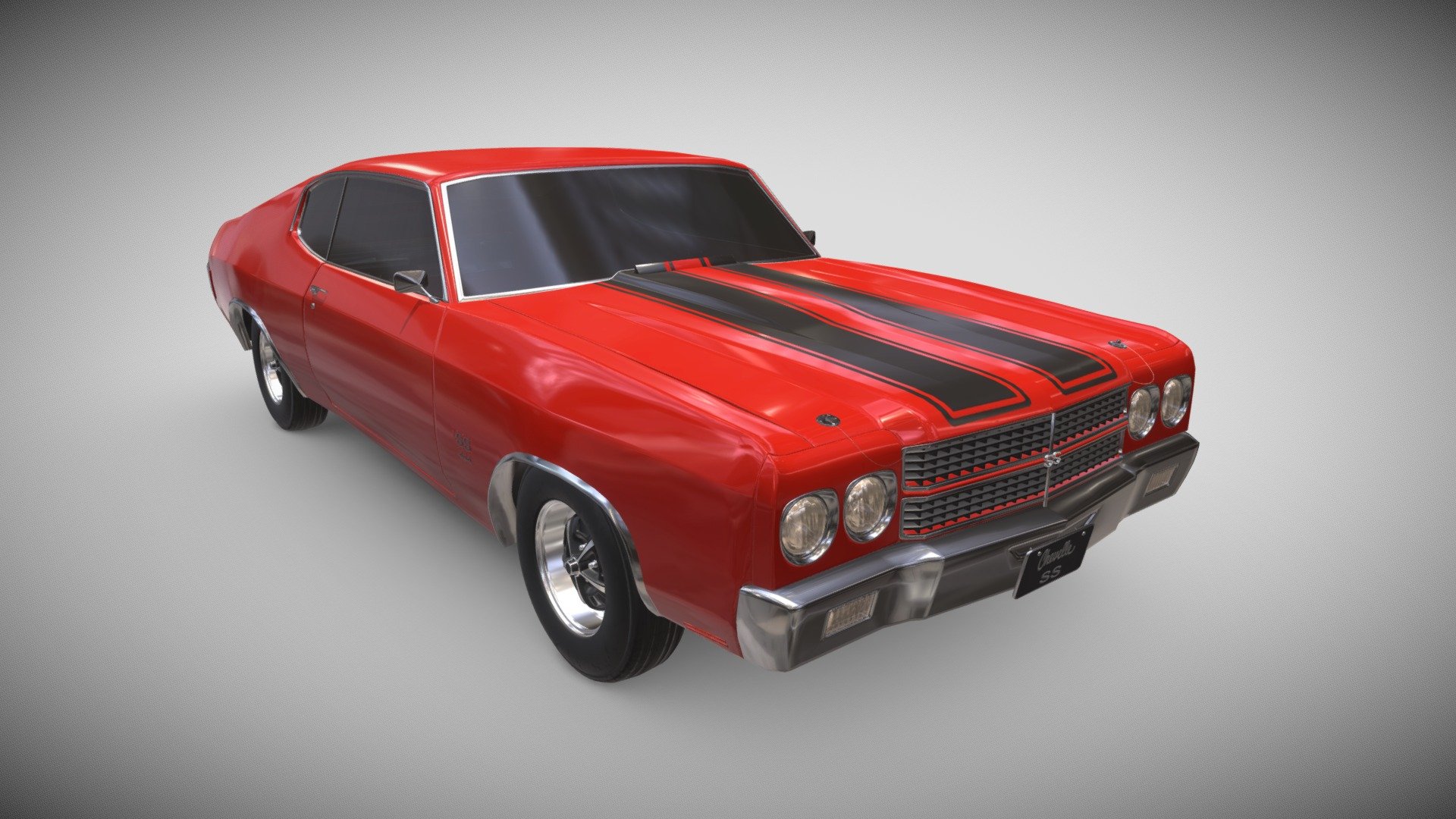 Chevrolet Chevelle SS_454_LS6 1970 Midpoly 3D Model

69,340 Polygons, 77,102 Vertices, 138,252 Triangles

•   Modeled in 3DsMax 2021

•   Mostly Quad Topology and editable

•   You can easily add Turbosmooth for more smoothness

•   Clean and Non-Overlapping UV, Unwrapped in RizomUV

•   Texturing done in Substance Painter for: Corona (4k), Unreal Engine (4k), and Pbr_Metallic_Roughness(4k)

•   Use the Smart Material for exporting ideal Texture Resolution

•   Rendered in Marmoset Toolbag

Files and Formats included:

3DsMAX 2021(Native),3DsMax 2018, FBX, OBJ, MTL, Smart Material, Texture Files

*Note 1: while using the Smart Material Do NOT forget to change the shader to Metal-Rough with Alpha-Blending and add Opacity Channel in the texture set setting tab.

*Would be appreciated if you consider the rating and support me with your point of view.

*Do not hesitate to ask your questions, I will respond as soon as possible

THANKS FOR YOUR TIME - Chevrolet Chevelle SS 454 1970 - 3D model by Arousha.Askarizad (@arousha.ask) 3d model
