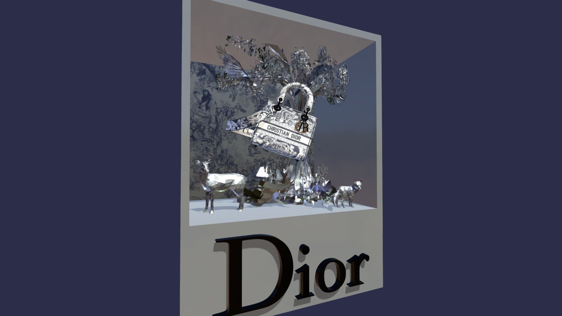 DIOR WINDOW DISPLAY - DIORAMA ESCAPARATE hecho en 10 minutos con blender - DIOR WINDOW DISPLAY - DIORAMA ESCAPARATE (v.2) - Download Free 3D model by vmmaniac 3d model