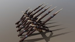 Wooden Palisades wooden, spikes, ork, palisades, stakes