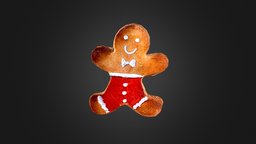 Gingerbread Boy 4 (LowPoly) boy, gingerbread, retopologized, scan, man, polycam