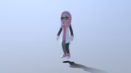 Hijab Girl Walking muslim, scarf, hijab, jilbab, tudung
