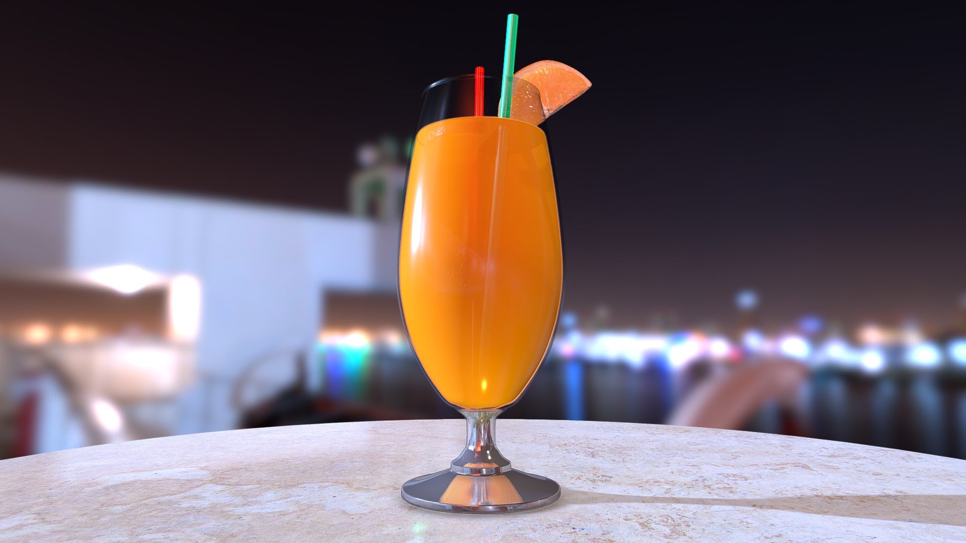 Cocktail,juice,fresh,orange,fruit,glass - Orange juice -  version 01 - 3D model by Evgeni Yanev (@Evgeni_Yanev) 3d model