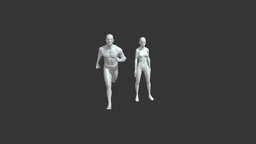 Male Female Body Base Mesh Animated 20k Poly
