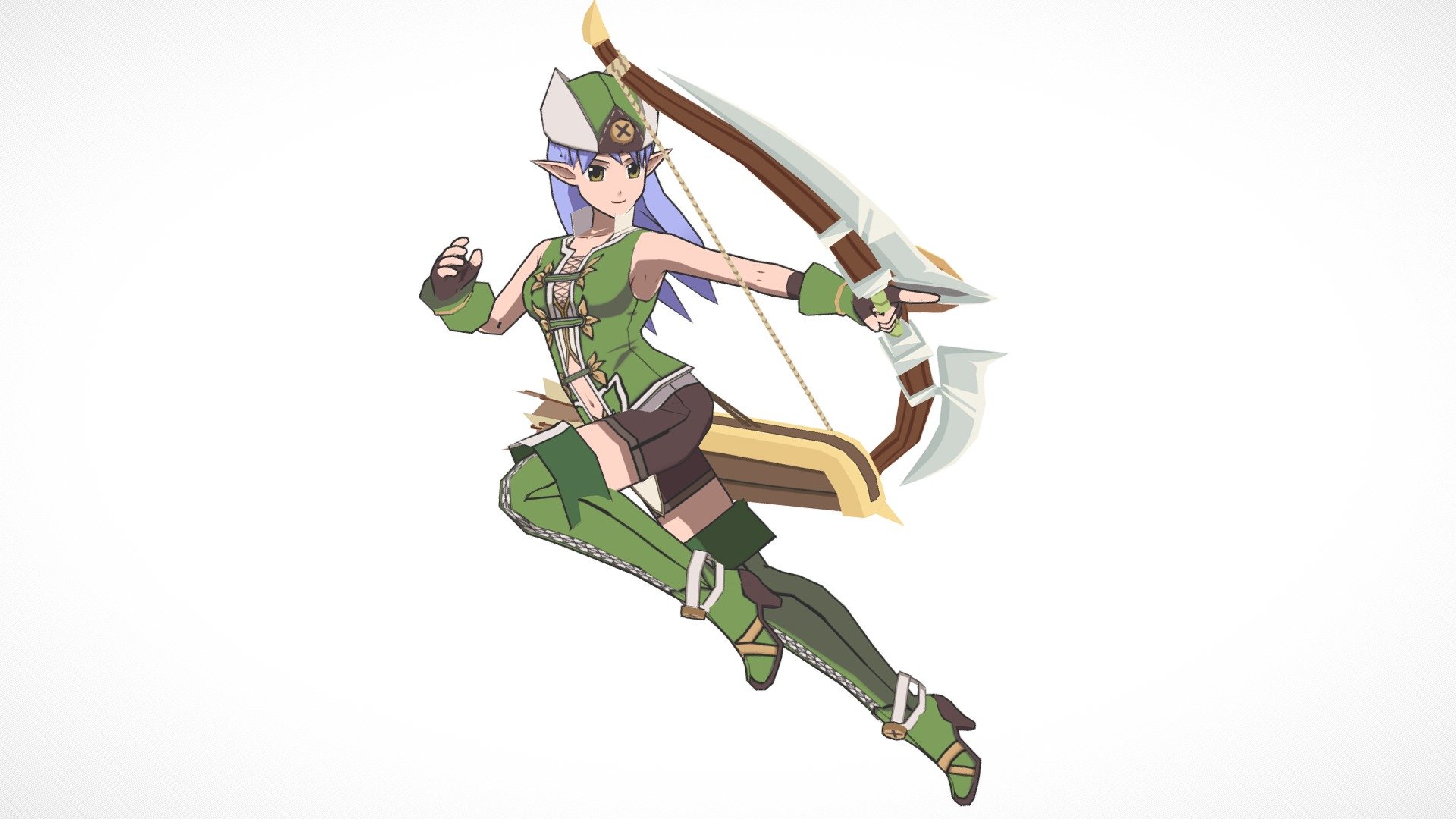 Cartoon Anime Lowpoly - Archer features:


Made in Blender version 2.93.8





get character base on https://skfb.ly/orKAH


👧 Character: 4,522 Tris / 2,375 Verts



Rigged model (✔️ Yes hair bones, ❌ no IK/FK bones)

6 facials (Texture)

3 Materials

2 Textures x512.PNG and x1024.PNG

Weapons Bow 630 Tris / 669 Edges / 356 Verts and Quiver 366 Tris / 569 Edges / 227 Verts

Lowpoly character


🧾️ Terms of use



Can be used for commercial purposes for animations or in video game development.

Do not re-distribute the character in any form.


Any fault or error with the model?


Do you have a problem with this model, maybe you found an error? Check the following link, you may find the solution to that problem.
Solution of possible error
If you don't find anything, you can write me in the comments and I will give you support.
 - Cartoon Anime Lowpoly - Archer - Buy Royalty Free 3D model by Ctool 3d model