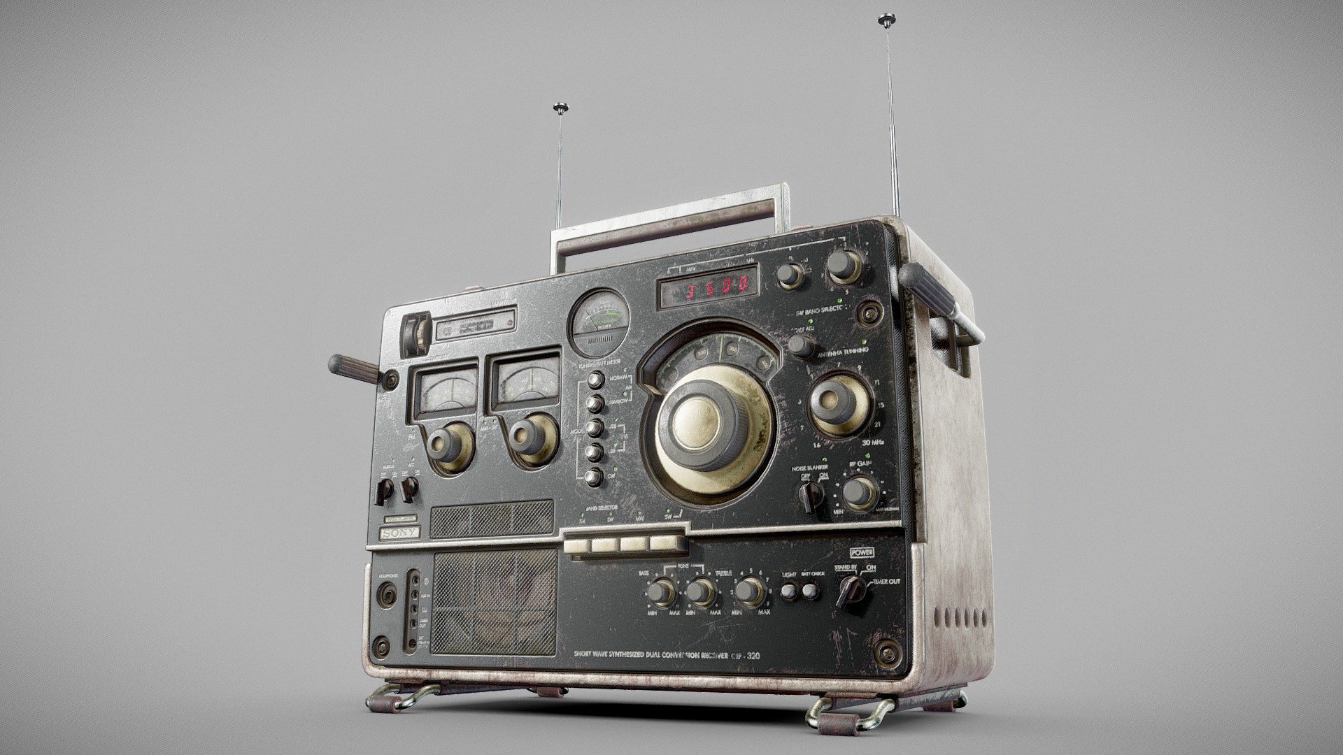 A new modeling, this time a practice of this old radio the Sony CRF - 320, I found this radio interesting to improve my modeling skills and some hard surfaces.

Artstation:  https://www.artstation.com/artwork/W2R4Qv

Meet my new project Marco Virtual:  https://sketchfab.com/marco_virtual

Modeling High/Low/UV: 3ds Max

Baking: Marmoset Toolbag 3 / Substance Painter

Textured: Substance Painter - Sony CRF - 320 - Buy Royalty Free 3D model by José Baltazar (@josebalta) 3d model