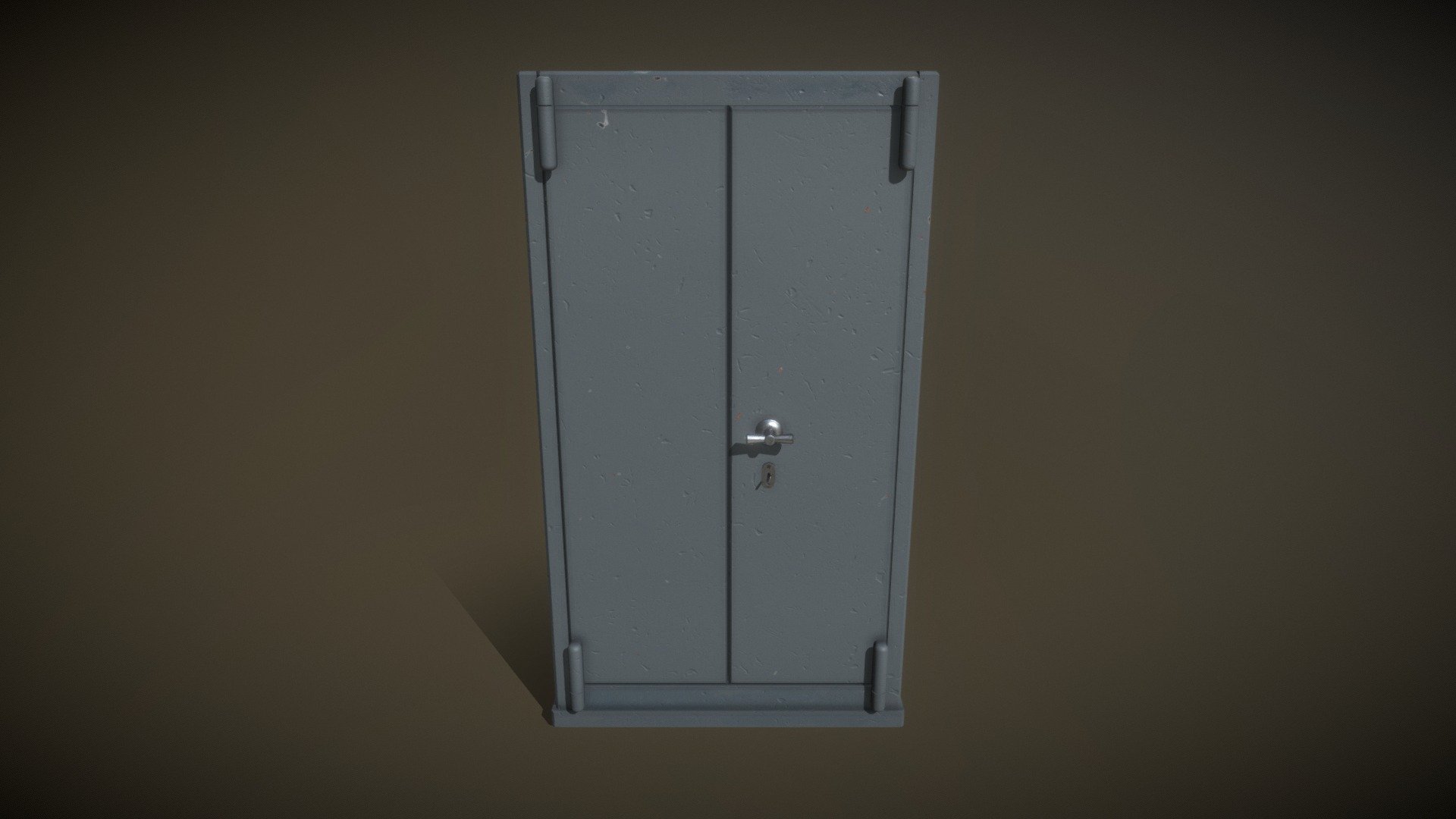 Heavy-armored cabinet that can serve as a safe storage for keeping firearms.

Content included in original files:


7 Meshes (Cabinet, Handle, Key, Bolts and Door)
4096x4096 PBR Material (Albedo + Occlusion-Roughness-Metallic + OpenGL Normal)
Skeleton with One Bone for Each Mesh
Animation Loop with Open and Close Actions

Modeled and Animated in Blender 2.92. Textured using Substance Painter 2019 3d model