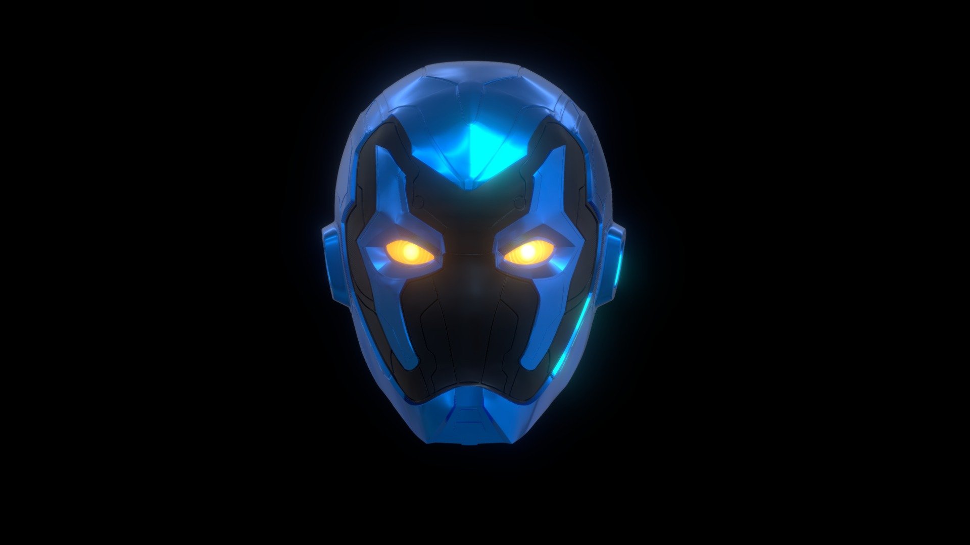 The BlueBeetle Head 3D Model is a highly detailed,  replica of the head of the blue beetle, a DC comics Character, has a set of unique abilities that make him one of the most powerful Teen Titans members. The scarab's alien technology provides him with a distinctive blue armor. While in the armor, Jaime has enhanced durability, superhuman strength, stamina, accelerated healing, and the ability to fly. The model is meant to be a decorative piece and can be used in 3D modeling software, games etc&hellip; - BlueBeetle_ Movie_ Helmet - Download Free 3D model by Febin.Joy 3d model