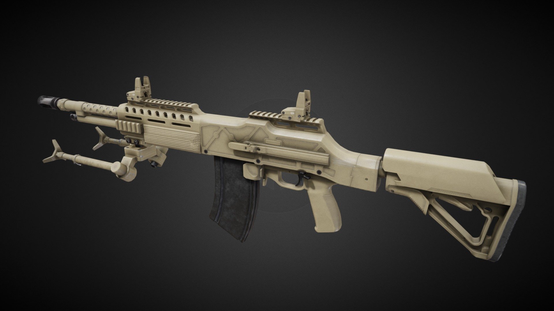UPDATE:

-Added short handguard and barrel

-Changed a bit textures, small fixes, cleaning and different shade of FDE.

-Added version with separated parts

-Added Blender files.  

HCAR  or if you have lots of time to say it: Heavy Counter Assault Rifle is sort of a &ldquo;spiritual