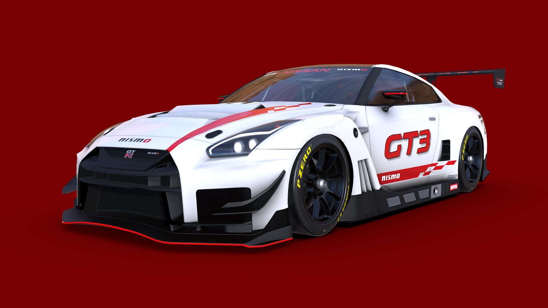 Nissan GTR Nismo GT3 made for GTManager mobile Game - Nissan_GTR_Nismo_GT3 - 3D model by Elkandar 3d model