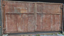 Old Soviet Metal Gate gate, abandoned, soviet, metalic, metal, old, derelict, 3d, scan, chipped-paint