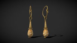Medieval Yellow Quartz Earrings jewelry, medieval, earrings, decor, jewelery, jewels