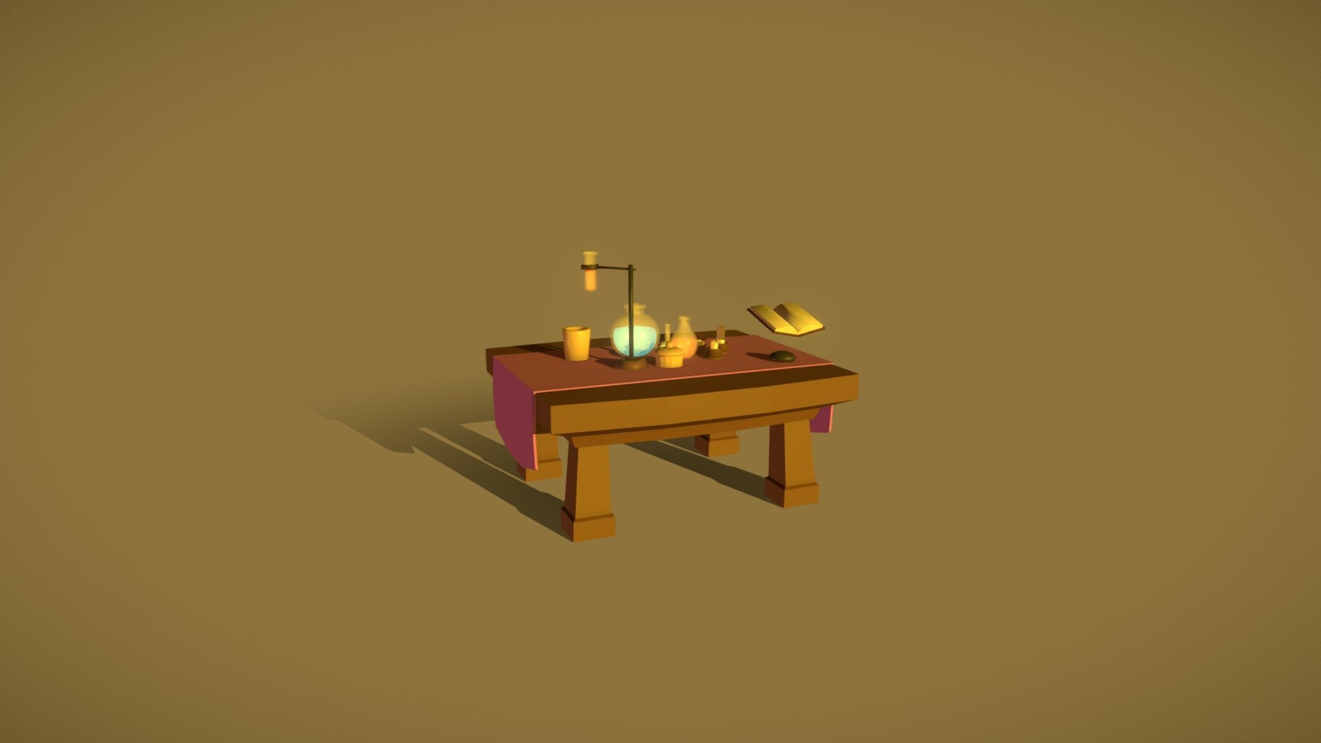 Witch craft table with floating witching book! - Witch Craft Table - Download Free 3D model by Adrian Crisandy (@adriancris) 3d model