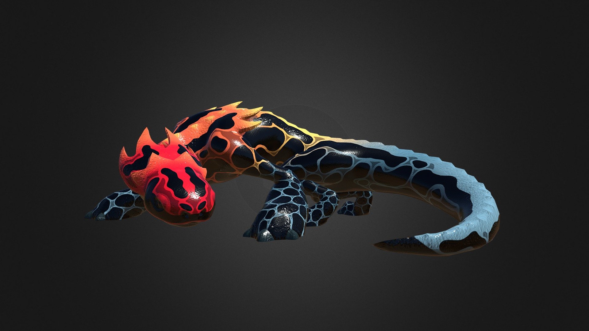 Lizard like creature inspired by the patterns of salamanders &amp; poisonous frogs 3d model