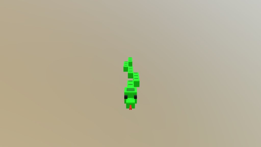 Here is a snake I made in the voxel style 3d model