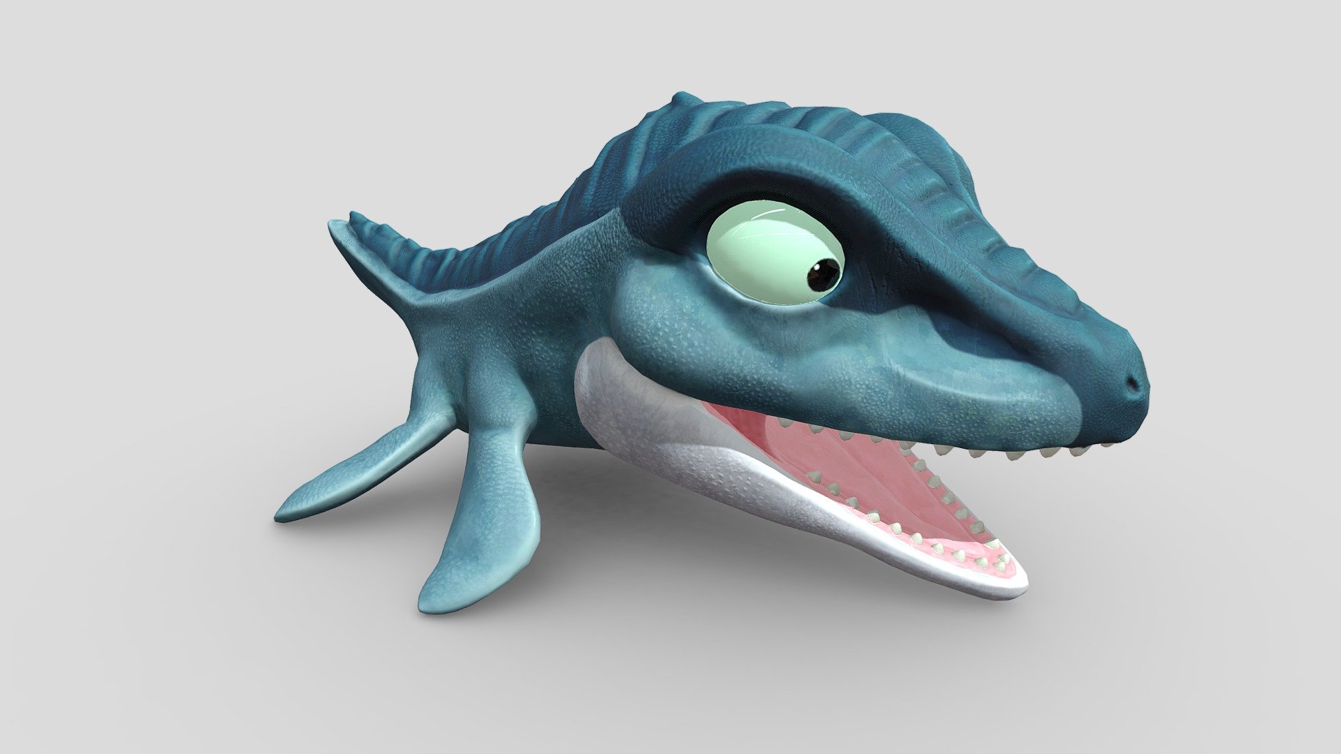 Personal project based on the Snap Squad design series of dinosaurs. Main focus here was to include everything in one texture map and use the multiresolution modifier technique of sculpting within Blender 3d model