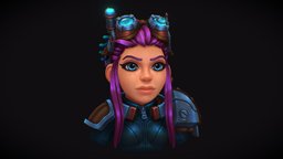 Zoe, the Gnome Engineer warcraft, blizzard, gnome, engineer, worldofwarcraft, lowpoly-handpainted, 3dbust, stylized-handpainted, bernardocristovao, handpainted, fantasy, wow, 3dbustchallenge