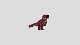 Tyrannosaurus Rex (red) rex, blockbench, render, minecraft