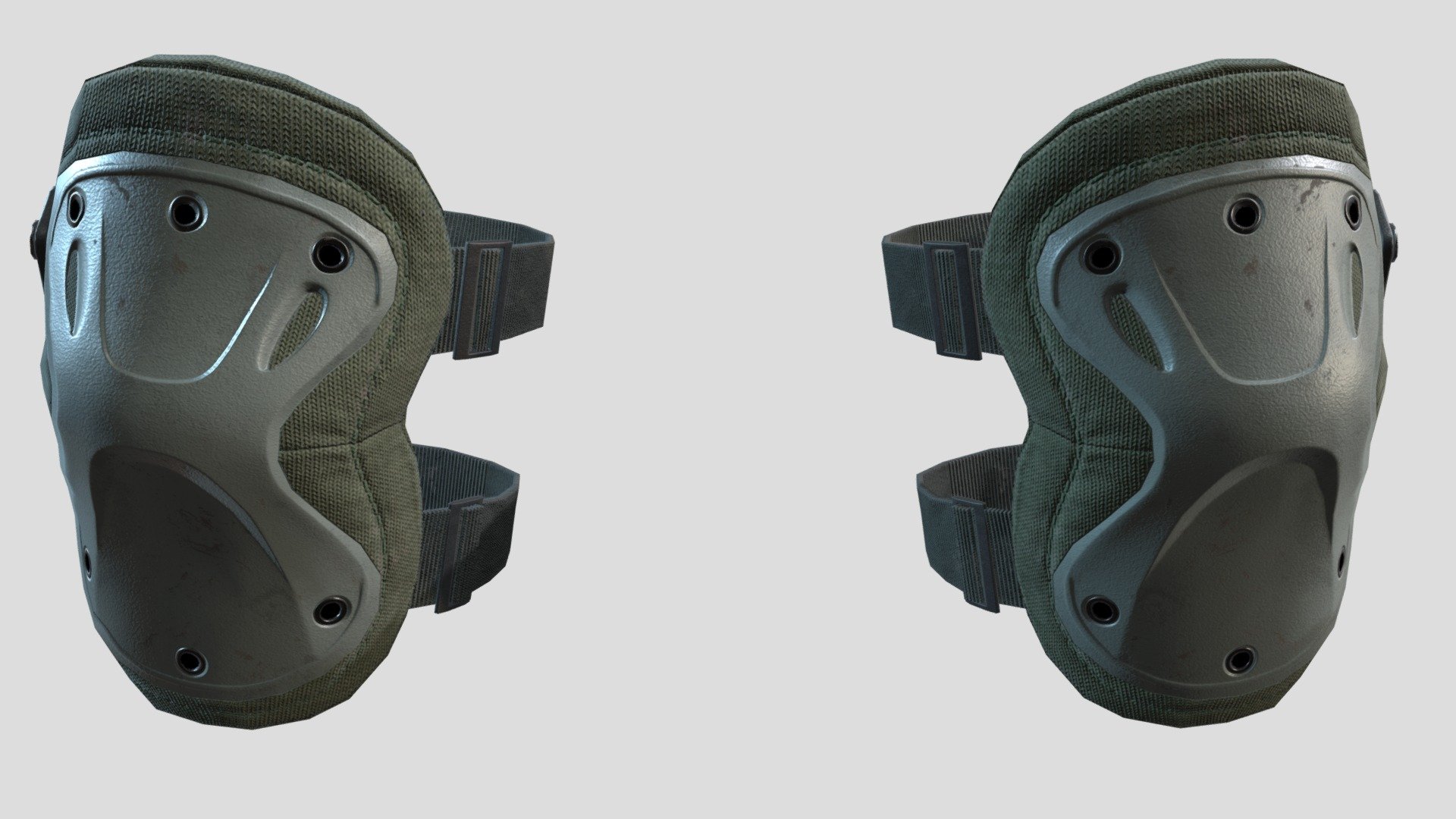 Game-Ready PBR low-poly model of tactical knee pads. All materials and textures are included. The textures of the model are applied with UV Unwrap. Normal map was baked from a high poly model. Including 3dsmax and Blender, OBJ and FBX.

1430 polygons
2424 triangles
1224 vertices

Maps:

tactical_knee_pads_AO.tga , tactical_knee_pads_Base_Color_Black.tga, tactical_knee_pads_Diffuse_Black.tga, tactical_knee_pads_Culvature.tga, tactical_knee_pads_Glossiness.tga, tactical_knee_pads_Metallic.tga, tactical_knee_pads_Normal.tga, tactical_knee_pads_Roughness.tga, tactical_knee_pads_Specular.tga (2048x2048) - Tactical knee pads - Buy Royalty Free 3D model by alpenwolf (@alpen) 3d model