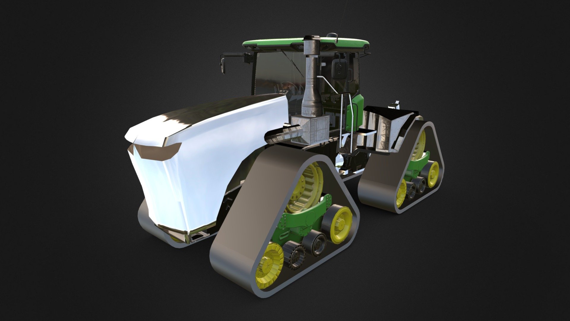 poah, das mien merk
https://www.youtube.com/watch?v=GlYl1xlDqcc
the John Deere 9RX tractor, created from a CAD file, adapted to be lower poly and use-able in unreal engine 3d model