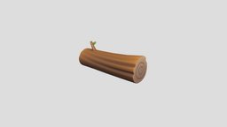 Low Poly Log 001 tree, forest, style, log, prop, timber, cut, tale, bark, nature, cartoon, low, wood, environment
