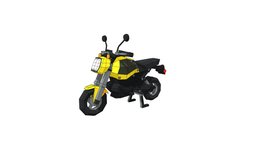 Low Poly Honda Grom motorcycle, lowpoly, stylized, noai