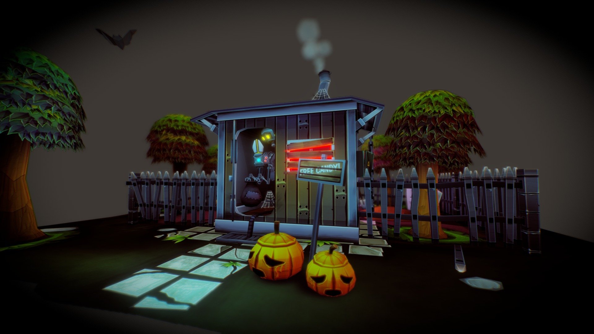 ElectroCactus entry for 2015 sketchfab Halloween contest.
I present to you - The Shack: Lonely Predator. You should never enter a shack, if the host is wearing a popes hat&hellip; it's bad news&hellip;

For more images of WIP, visit my post on sketchfab forum: https://forum.sketchfab.com/t/halloween-2015-contest-the-shack-lonley-predator-final/4297/13 - The Shack: Lonely Predator - Buy Royalty Free 3D model by Kaspars Pavlovskis (@kaspars_3d) 3d model
