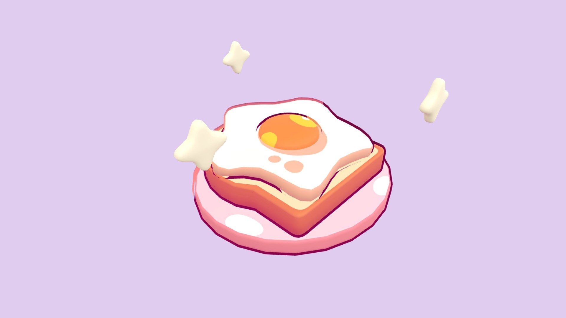 A quick model based on the desing of @stefscribbles on instagram. It's just an egg but a starry one :)

Check the cute art in the original post!

https://www.instagram.com/p/CvcLMYBKupN/?img_index=1 - Egg toast - 3D model by Tomoe_512 3d model