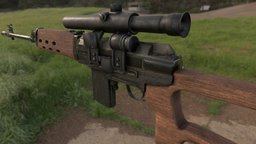Dragunov_SVD rifle, sniper, soviet-union, sdv, maya, gun