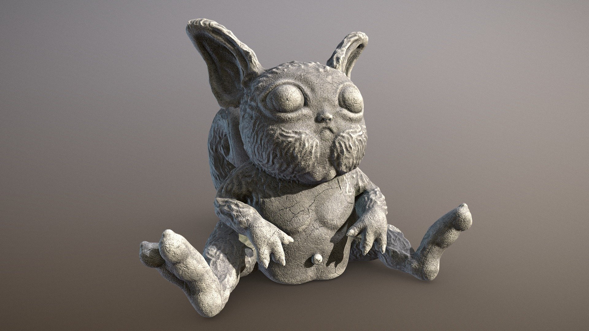 This little squirrel imp creature is my creation from the second chapter of Zacharias Reinhardt's excellent scultping for Blender masterclass. Can highly recommend the course for artists looking to become more familiar with Blender's scultping capabilities. 

Original sculpt is ~4M tris in Blender, reduced the model using Instant Meshes to remesh the model, then baked down my high to low poly using Marmoset Toolbag 3, before doing my final texturing in Substance Painter 3d model