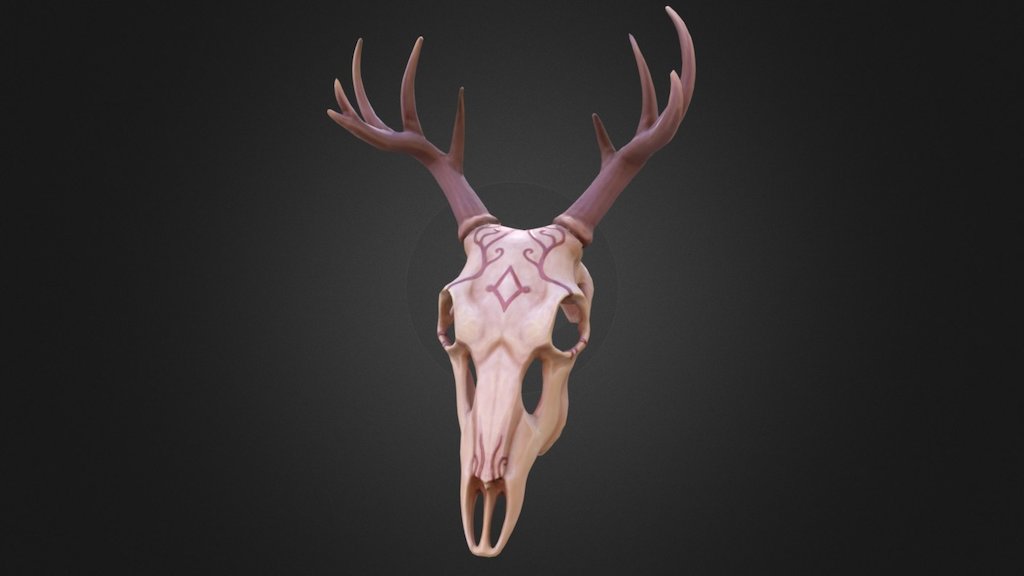 A simple deer skull, hollowed out to make for a mask or helm 3d model