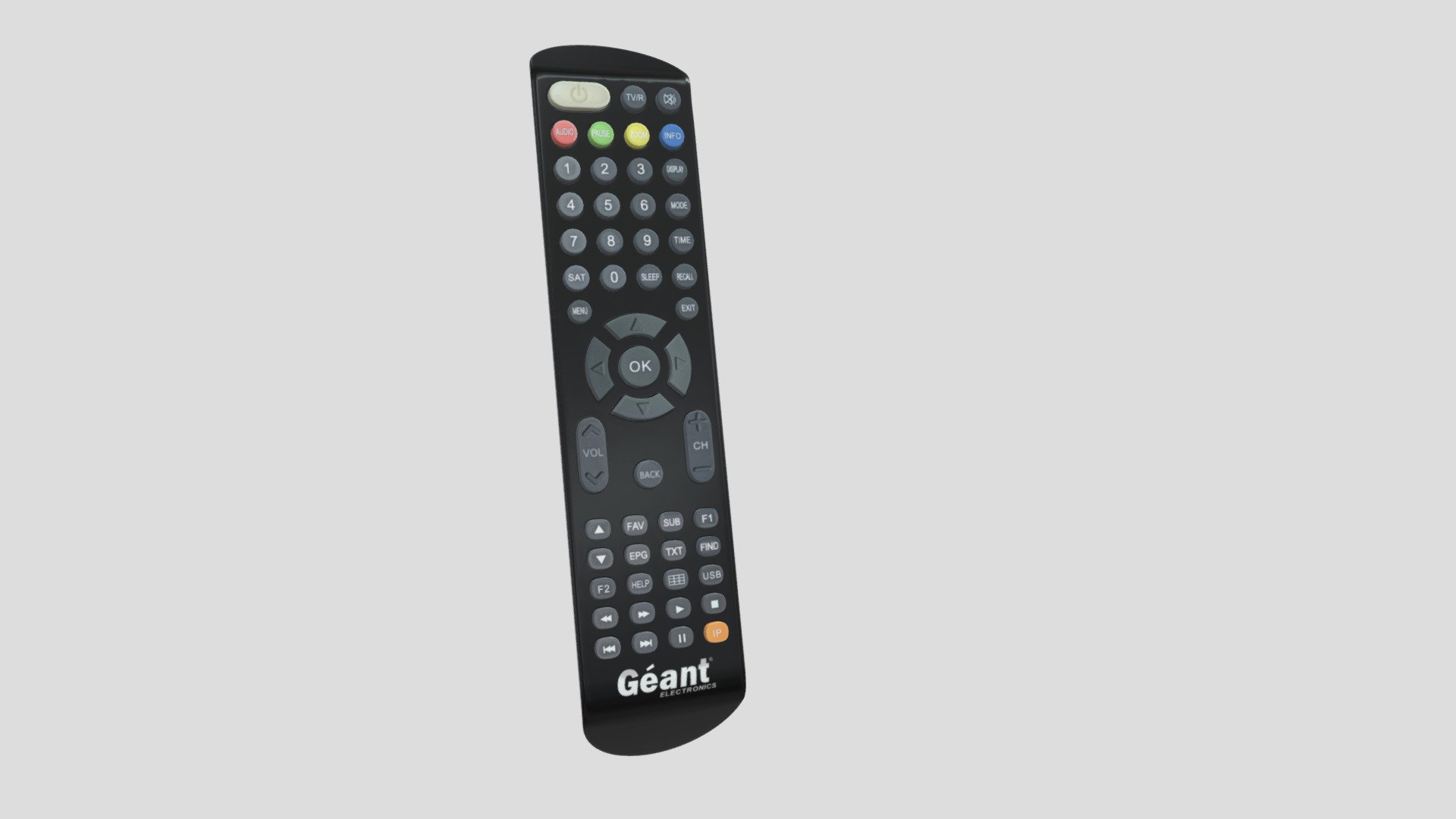 A remote controller for a Satellite Receiver Geant 2500 HD HYBRID, very popular in Algeria 3d model